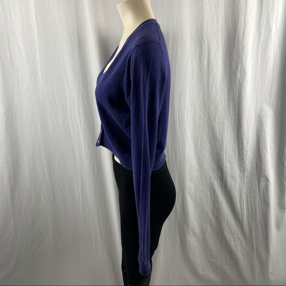 Tommy Bahama Purple Linen/Cotton Blend Cropped Button Up Cardigan M - Picture 4 of 10